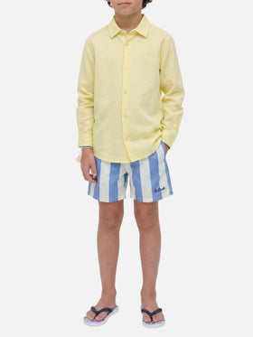 Camisa Chemise Jr amarillo mantequilla en voile de algodón 