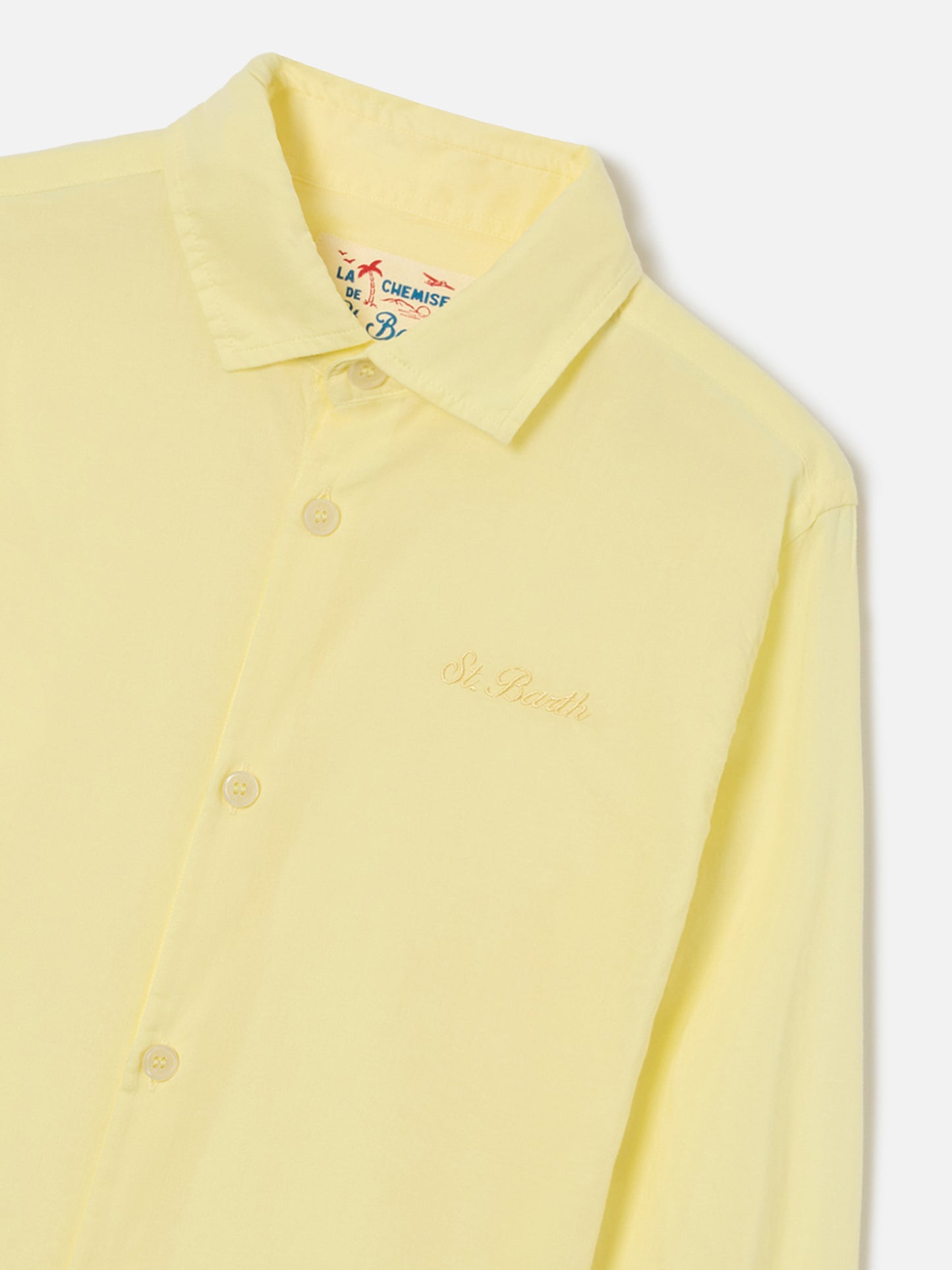 Camisa Chemise Jr amarillo mantequilla en voile de algodón 