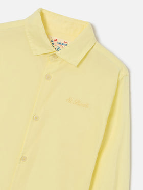 Camisa Chemise Jr amarillo mantequilla en voile de algodón 