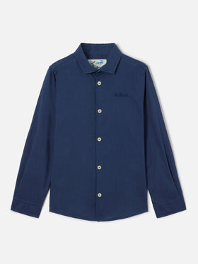 Camisa Chemise Jr azul marino en voile de algodón 