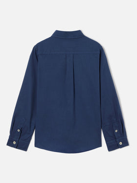 Camisa Chemise Jr azul marino en voile de algodón 