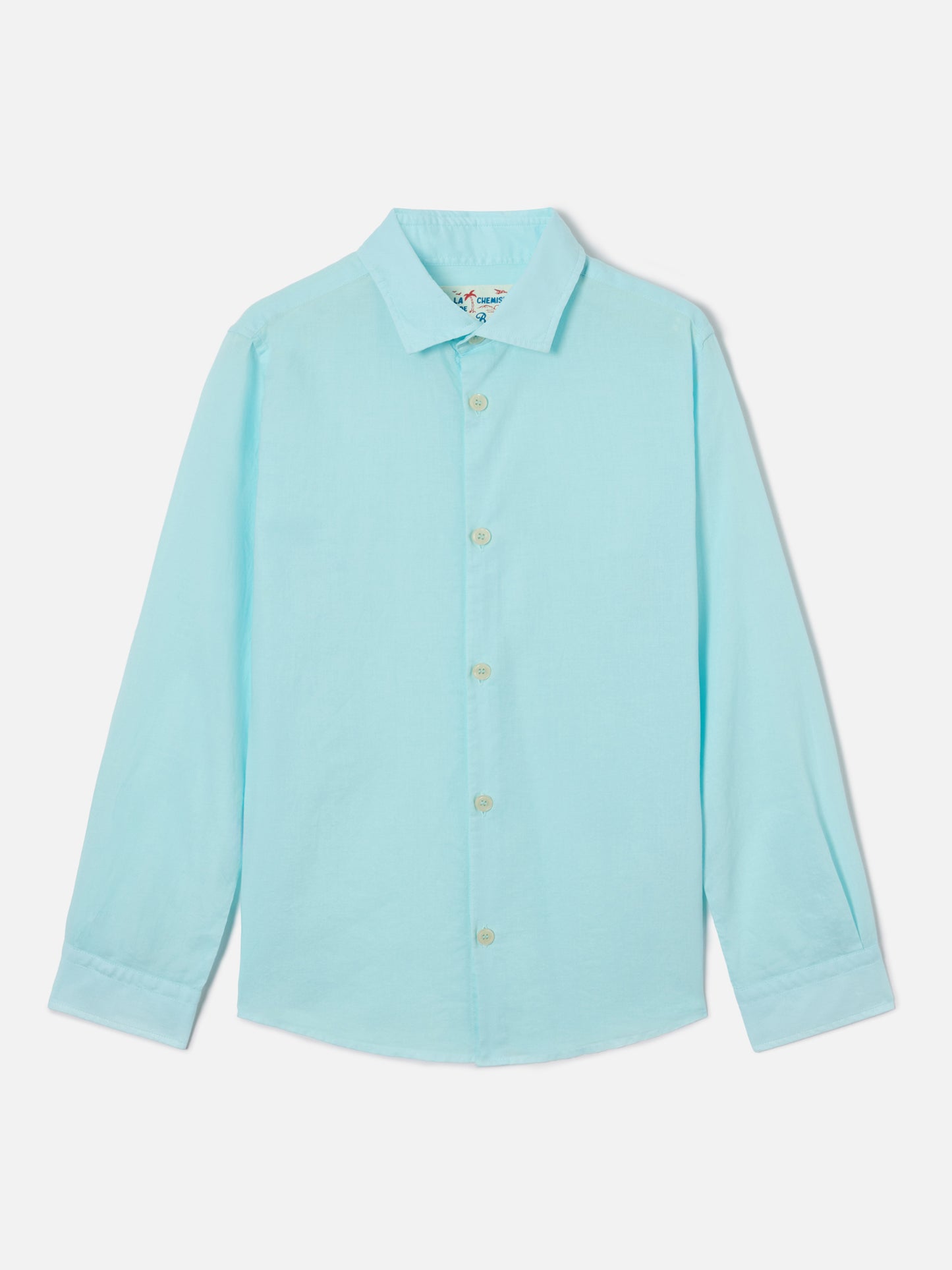 Water green Chemise Jr shirt in cotton voile