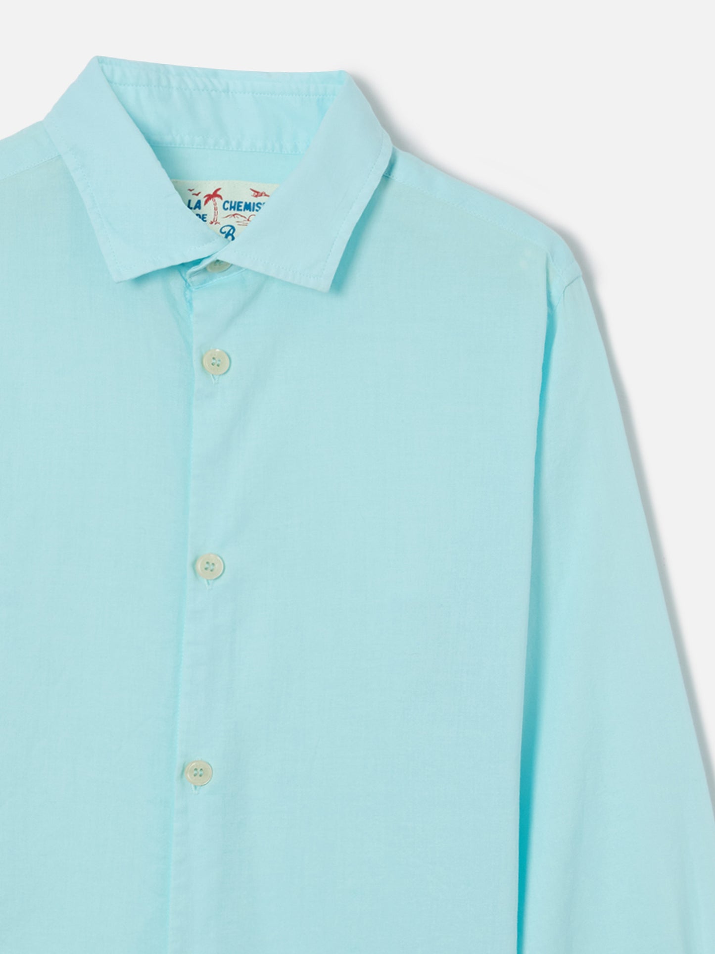 Water green Chemise Jr shirt in cotton voile
