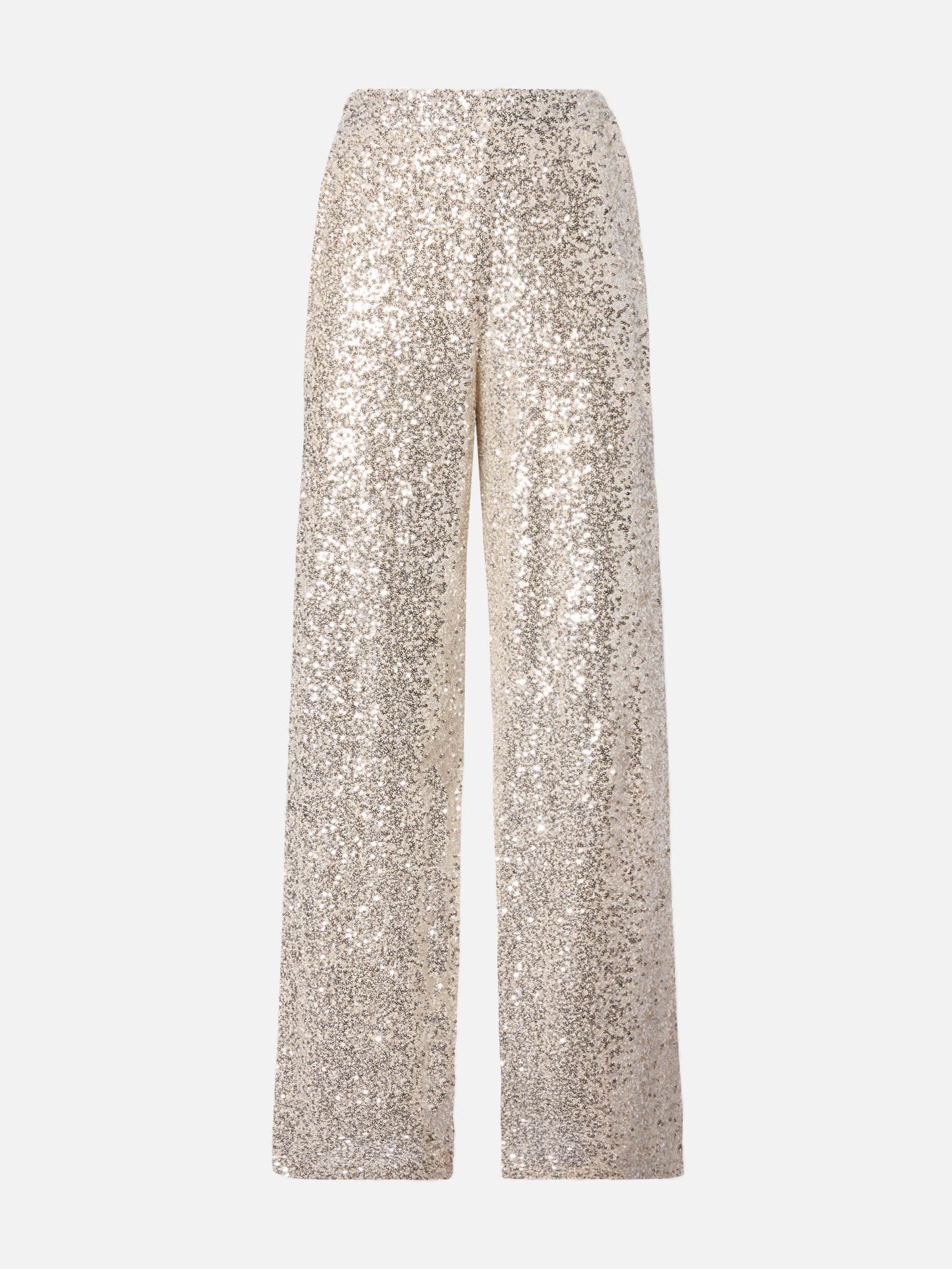 Pantaloni dritti Lucette in tessuto paillettes oro