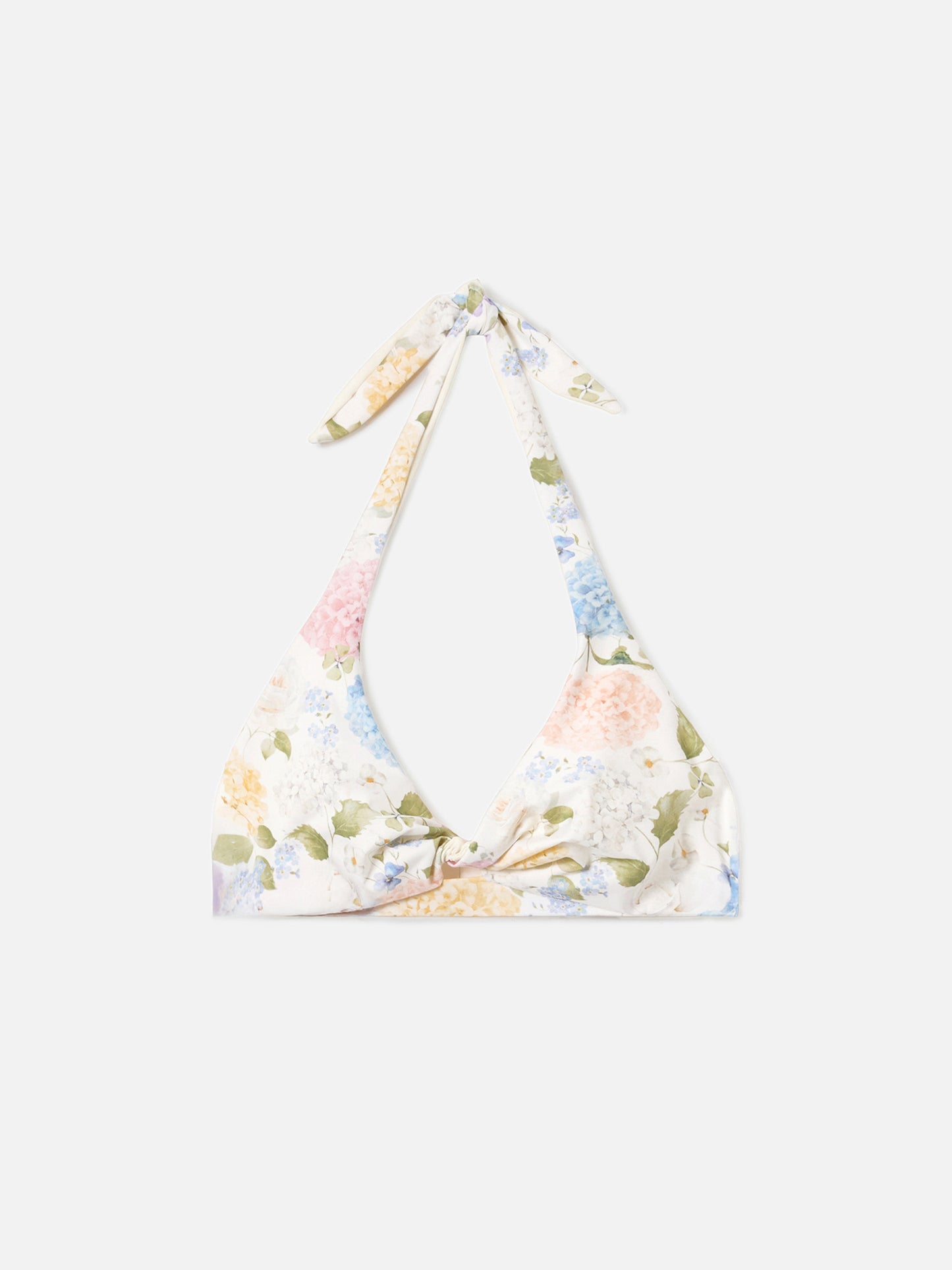 Leda bralette bikini top with floral print and cut-out detail