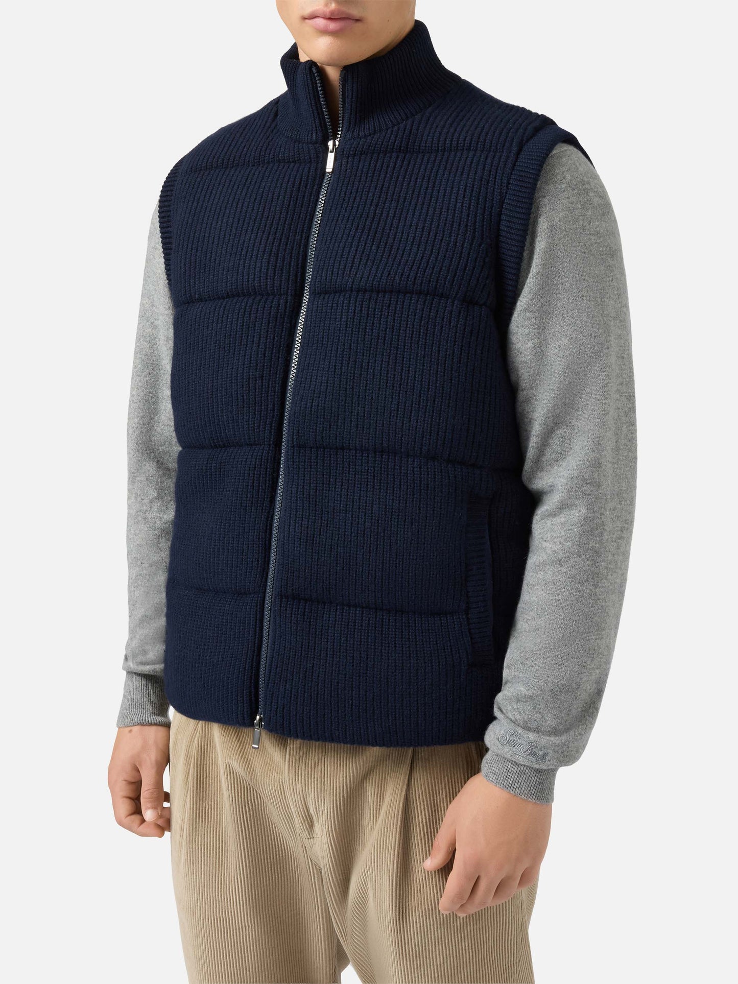 Gilet imbottito Leeds Knit blu