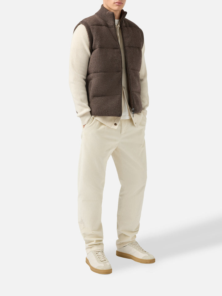 Leeds Knit padded gilet in hazelnut