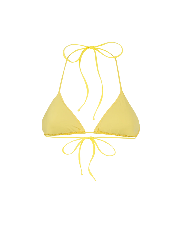 Woman pale yellow triangle top swimsuit Leah - MC2 Saint Barth