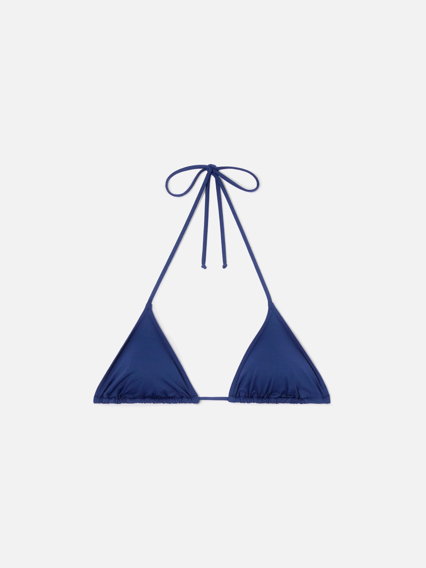 Leah Triangel-Bikinioberteil mit Bindebändern in Uni-Marineblau 