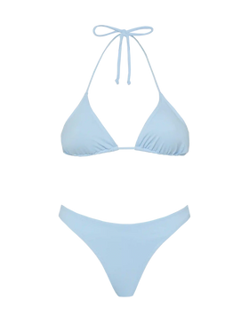 Leah Naomi light blue bikini with triangle top and cheeky briefs - MC2 Saint Barth