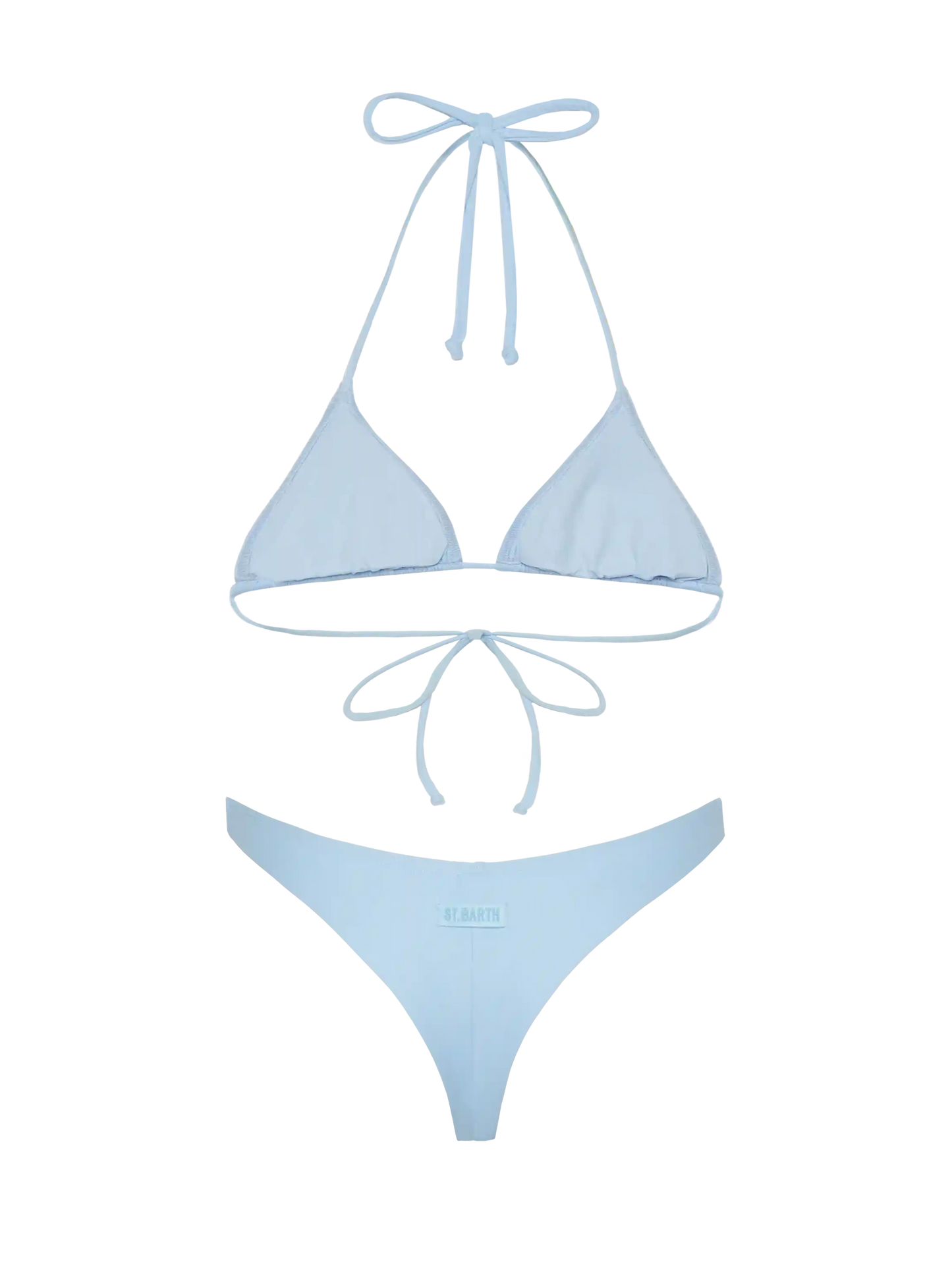 Leah Naomi light blue bikini with triangle top and cheeky briefs - MC2 Saint Barth