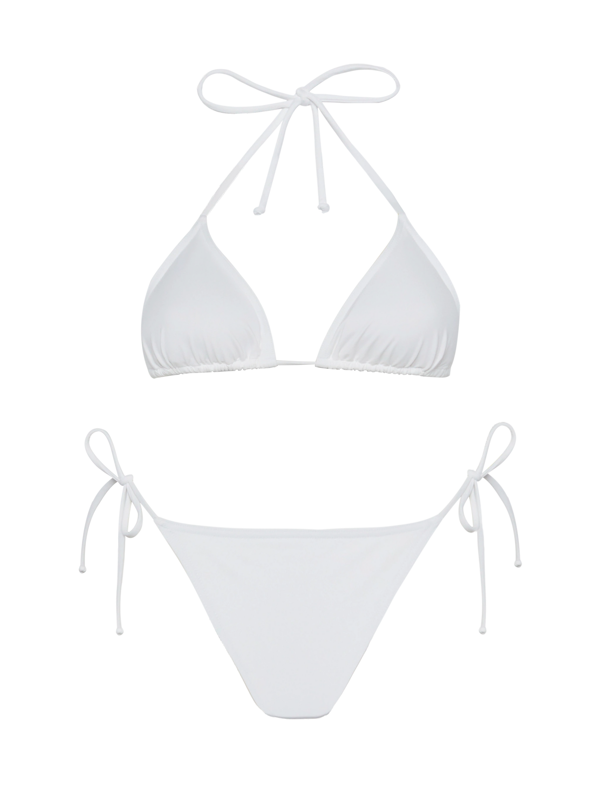 Leah Marielle white bikini with triangle top and classic briefs - MC2 Saint Barth