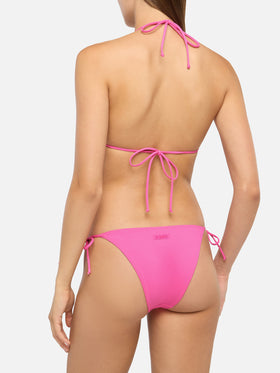 Virgo fuchsia classic swim briefs                                                          - Leah fuchsia triangle top swimsuit