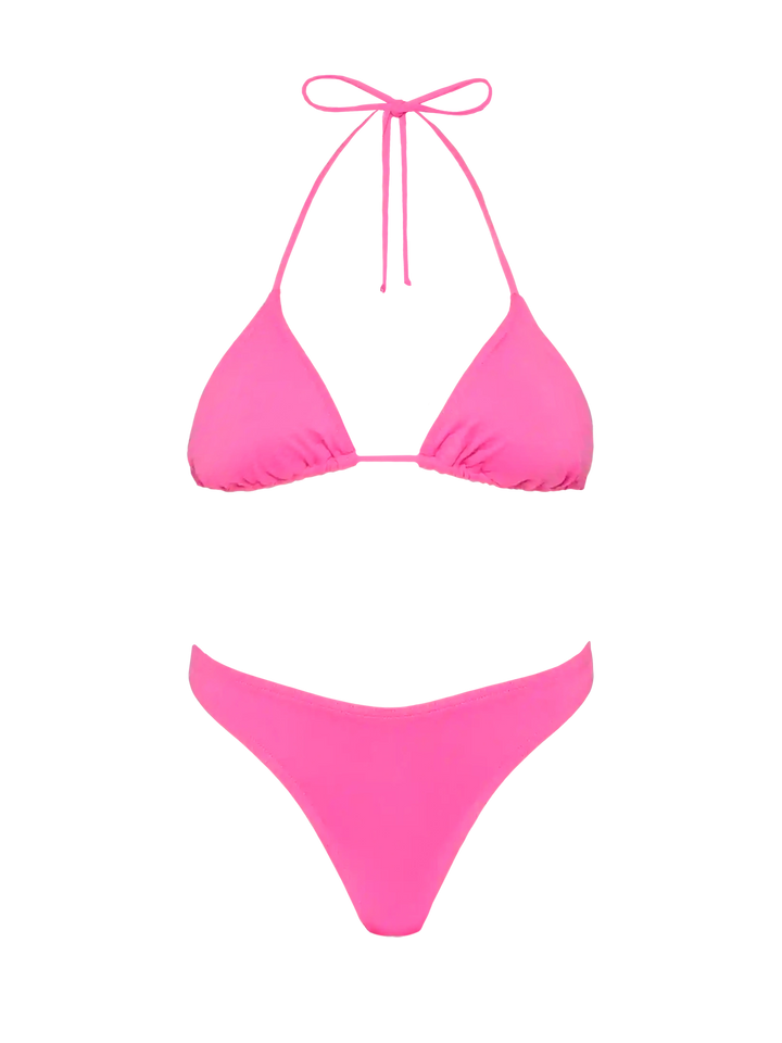 Leah Naomi fuchsia bikini with triangle top and cheeky briefs - MC2 Saint Barth