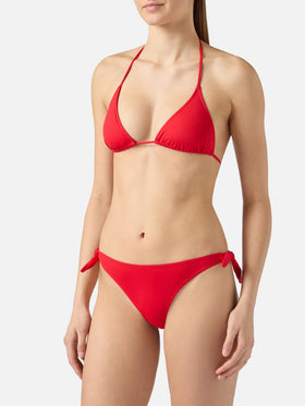 Bikini de triángulo clásico Leah Yali en rojo 