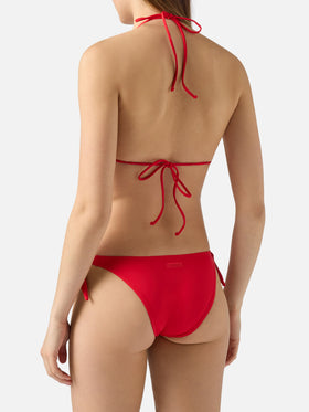 Bikini de triángulo clásico Leah Yali en rojo 