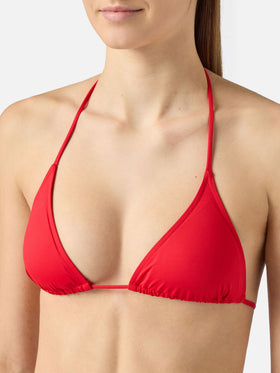 Bikini de triángulo clásico Leah Yali en rojo 