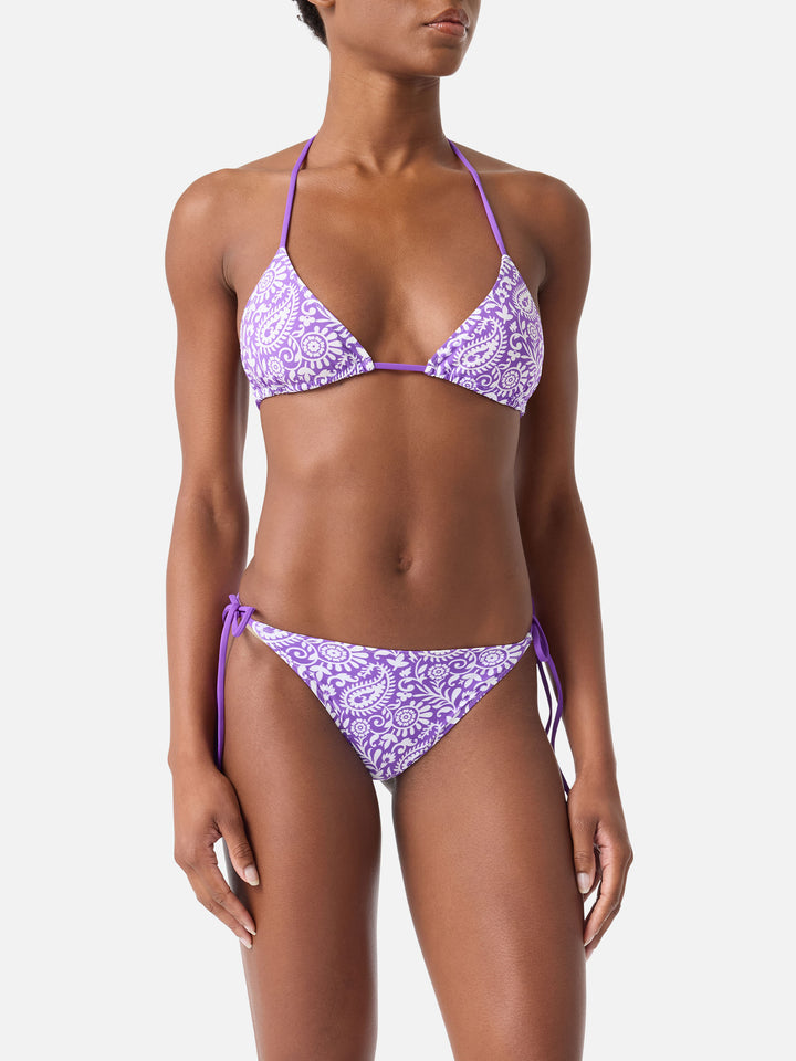 Leah Marielle paisley triangle bikini