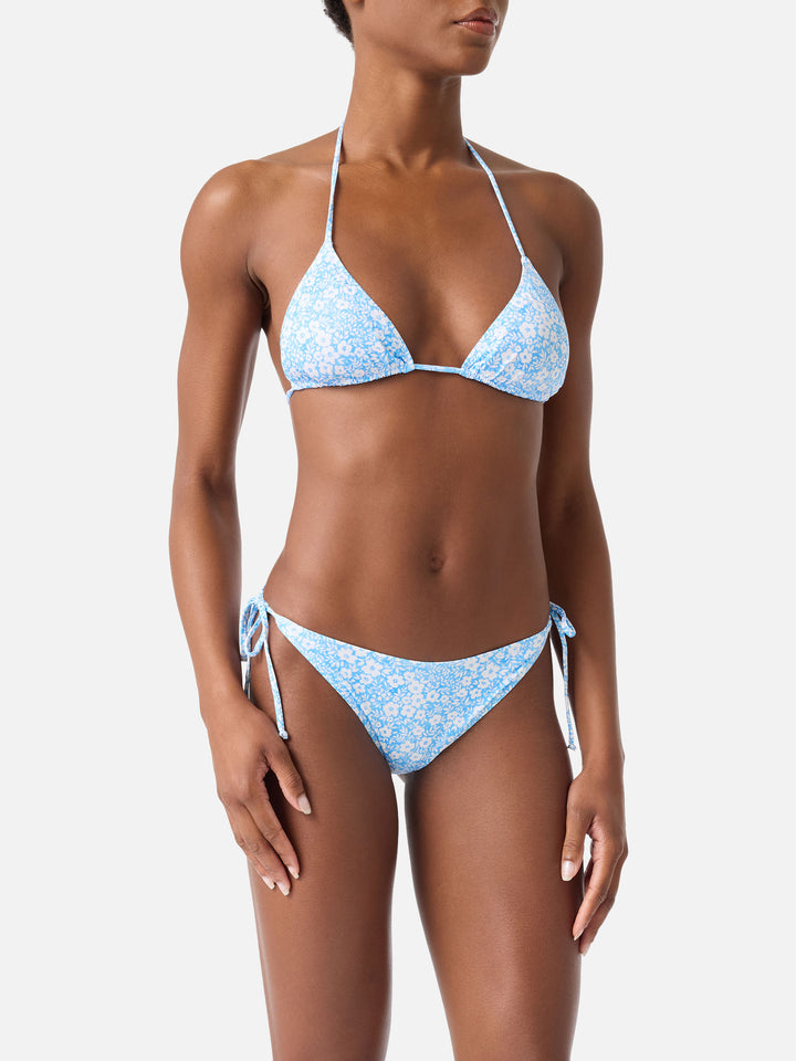 Leah Virgo vintage floral triangle bikini