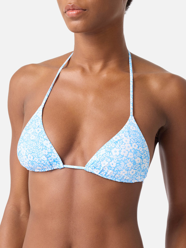 Leah floral print triangle bikini top