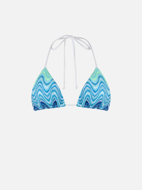 Woman raschel knit triangle top swimsuit Leah