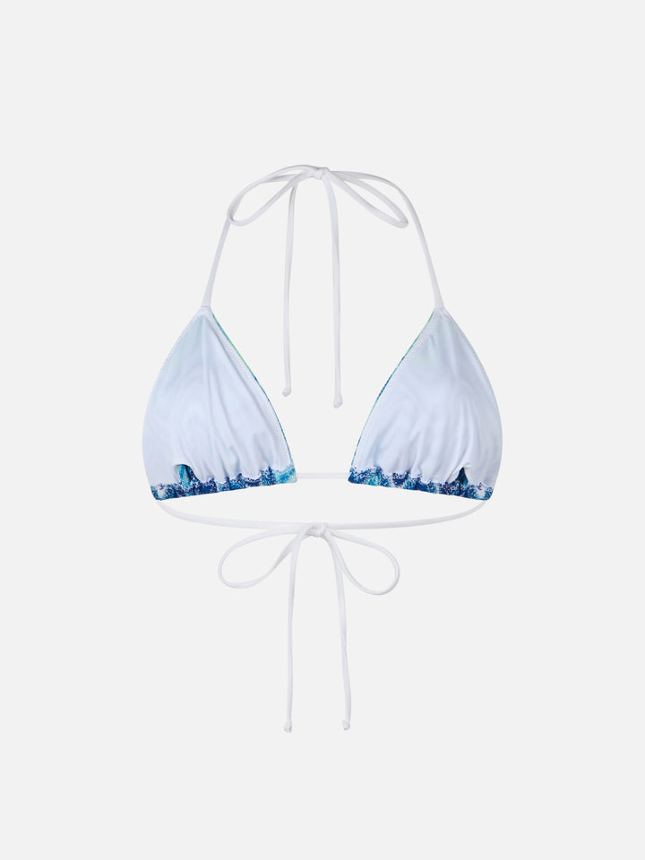 Costume da bagno donna con top a triangolo in maglia raschel Leah