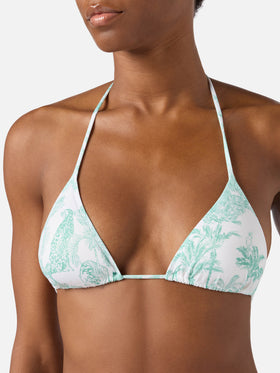 Bikini Leah Marielle vert toile de Jouy 