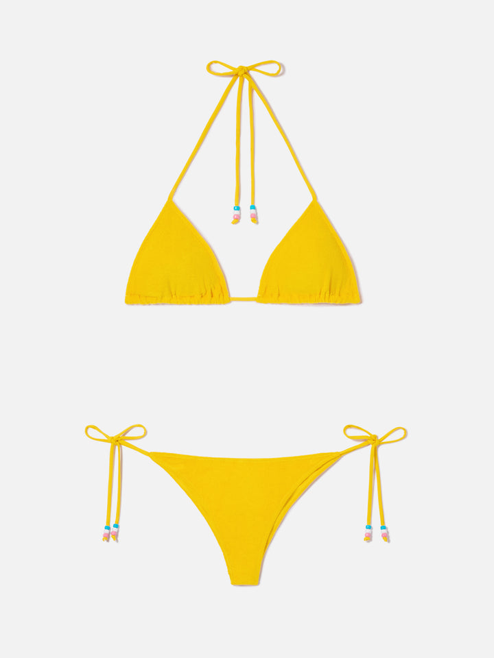 Leah Marielle yellow terry triangle bikini with charms