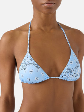 Leah Virgo light blue bandana print bikini
