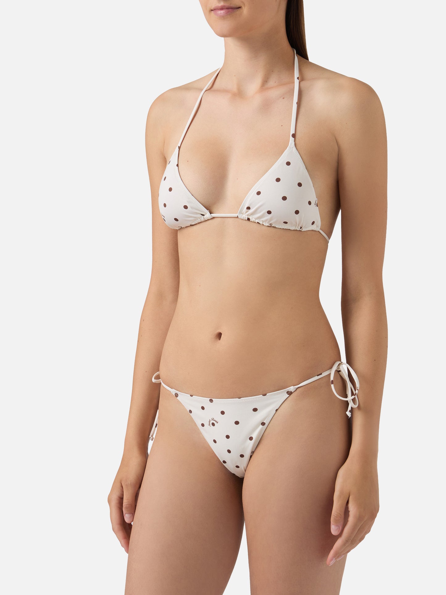 Bikini Leah Norah beige à pois marron 