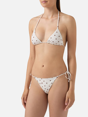 Bikini Leah Norah beige à pois marron 