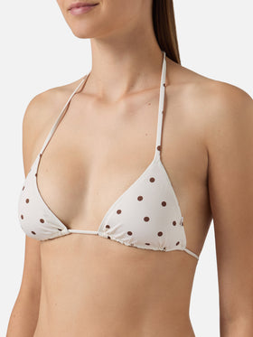 Bikini Leah Norah beige à pois marron 