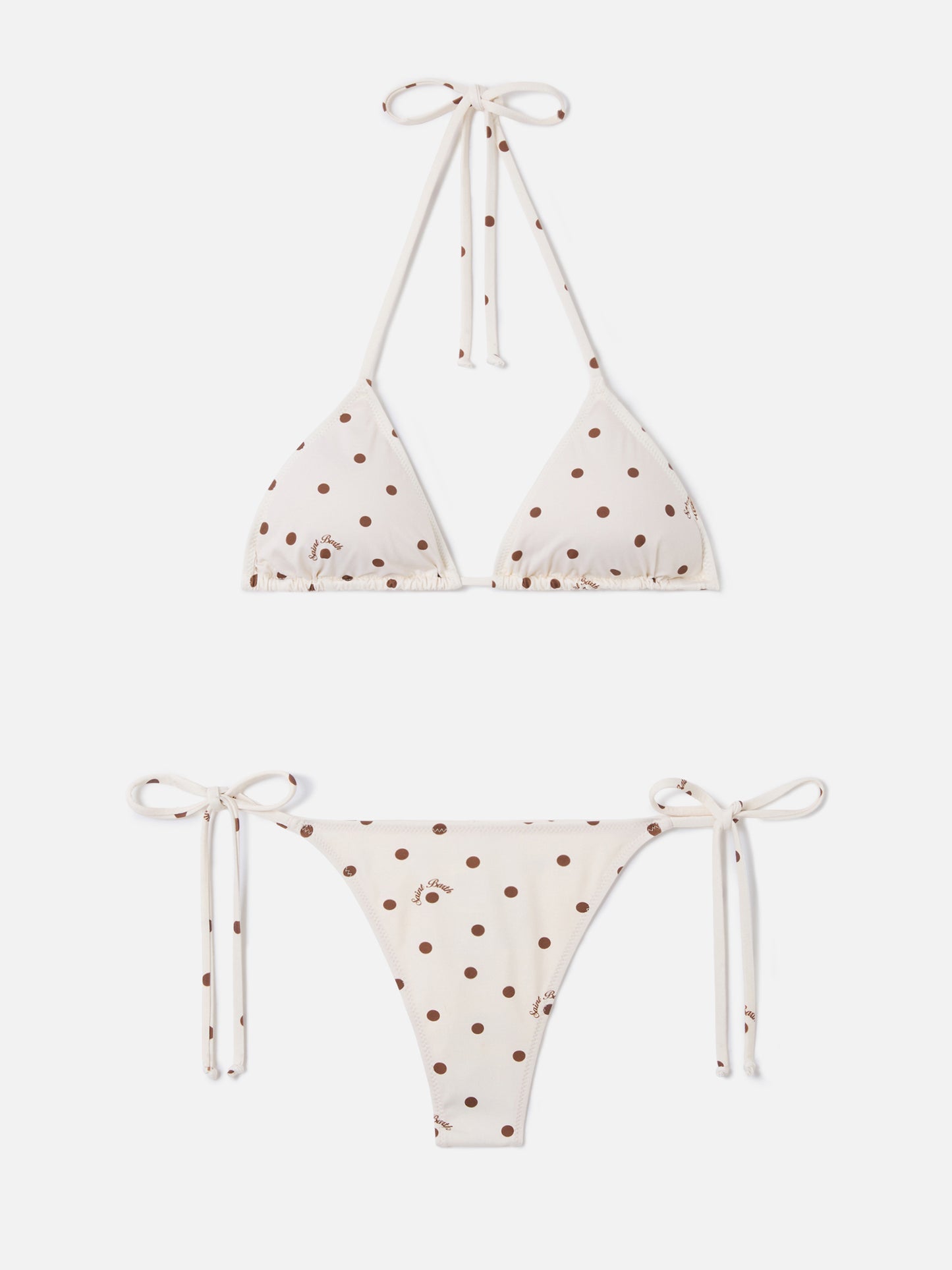 Bikini Leah Norah beige à pois marron 