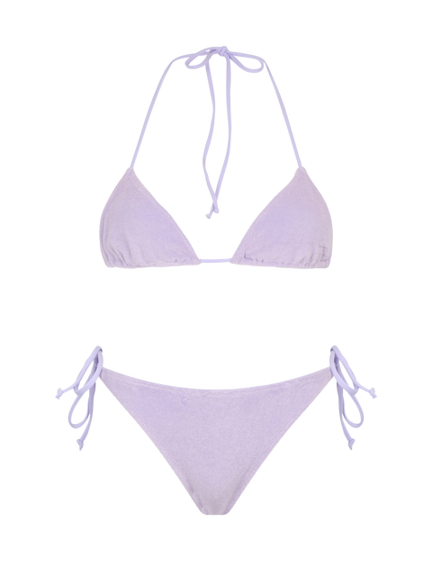 Woman lilac terry triangle bikini Leah Virgo - MC2 Saint Barth