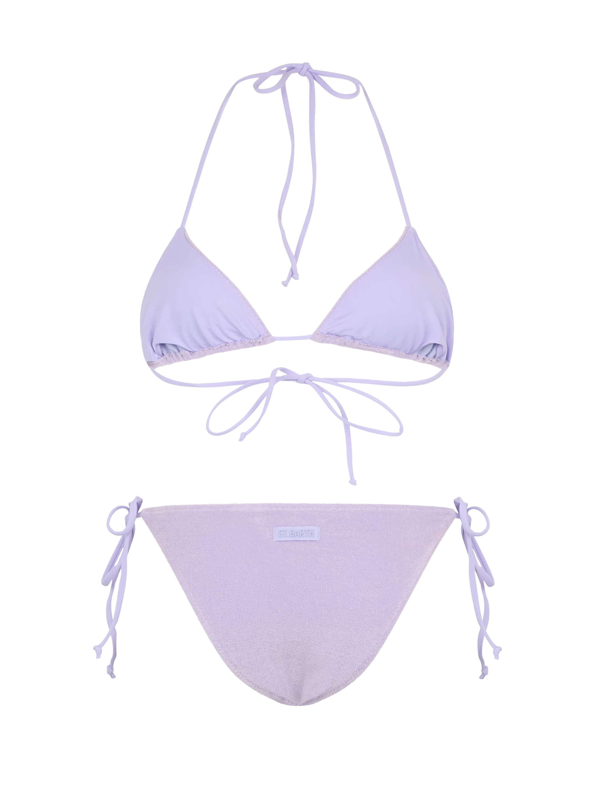 Woman lilac terry triangle bikini Leah Virgo - MC2 Saint Barth