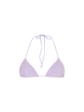 Woman lilac terry triangle top swimsuit Leah - MC2 Saint Barth
