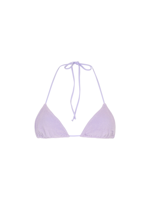 Woman lilac terry triangle top swimsuit Leah - MC2 Saint Barth