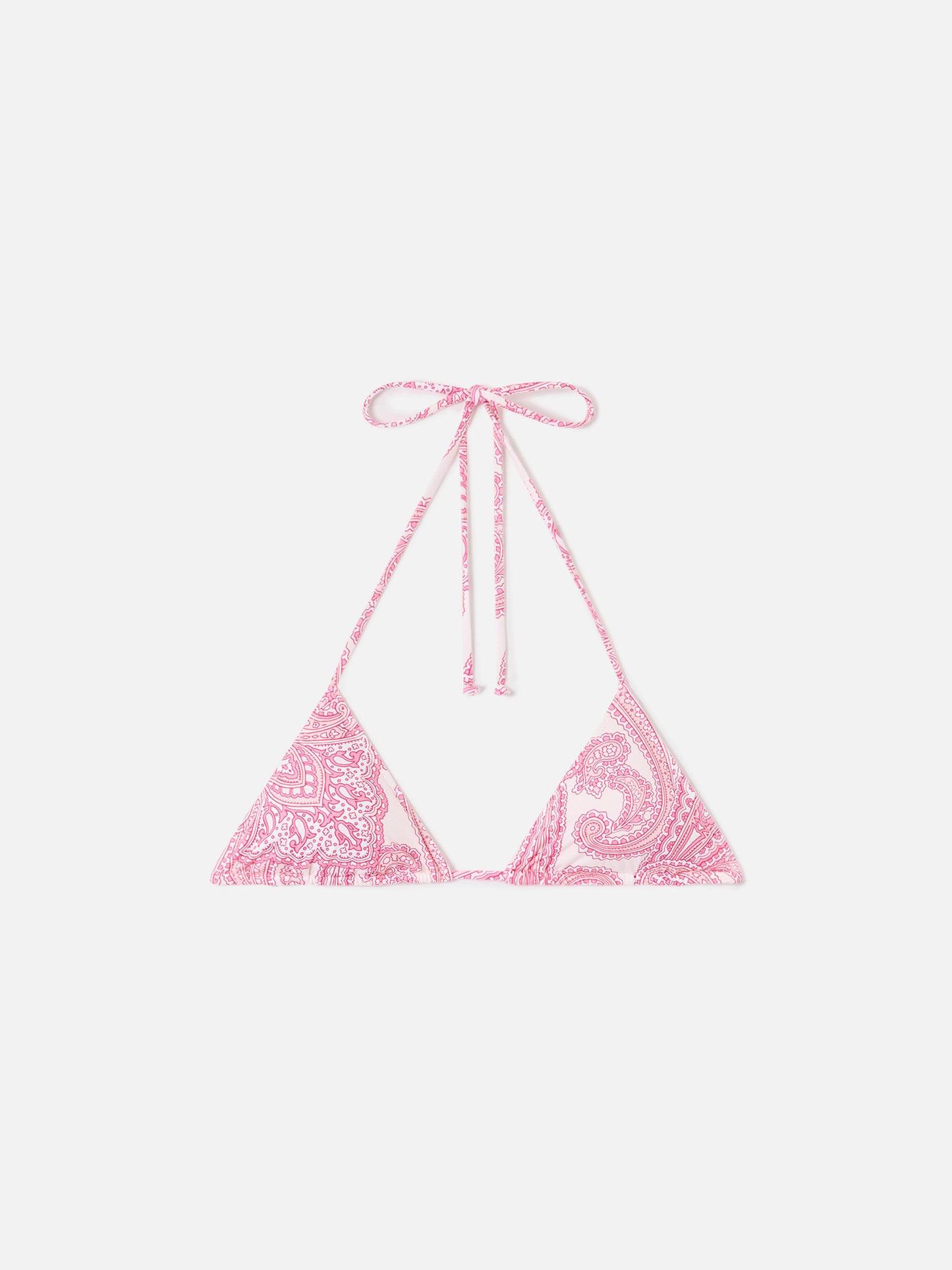 Haut de bikini triangle Leah à motif paisley rose 