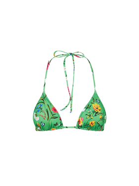 Woman triangle top with flower print - MC2 Saint Barth