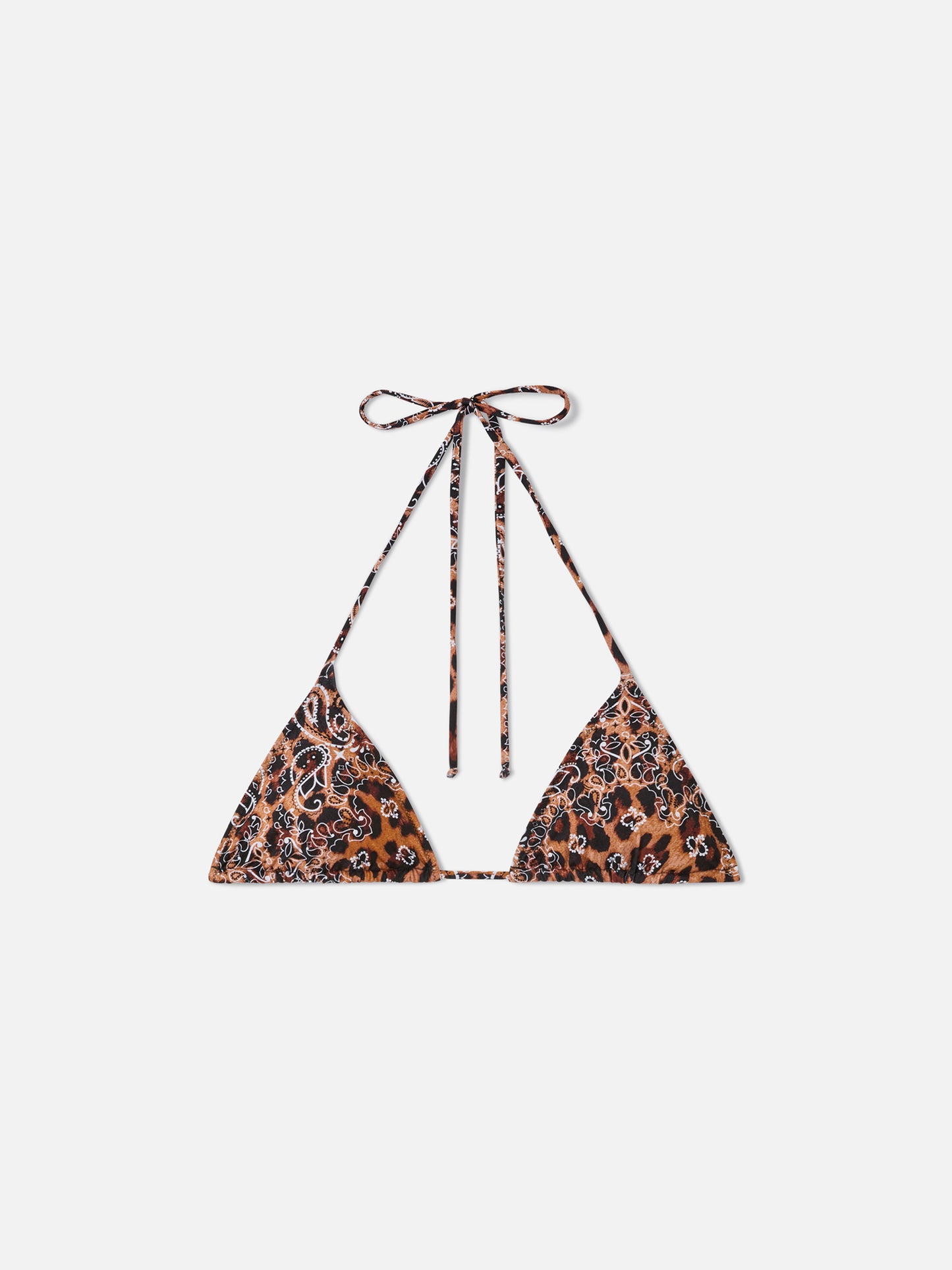 Parte superior de bikini triangular Leah con estampado bandana Leo 