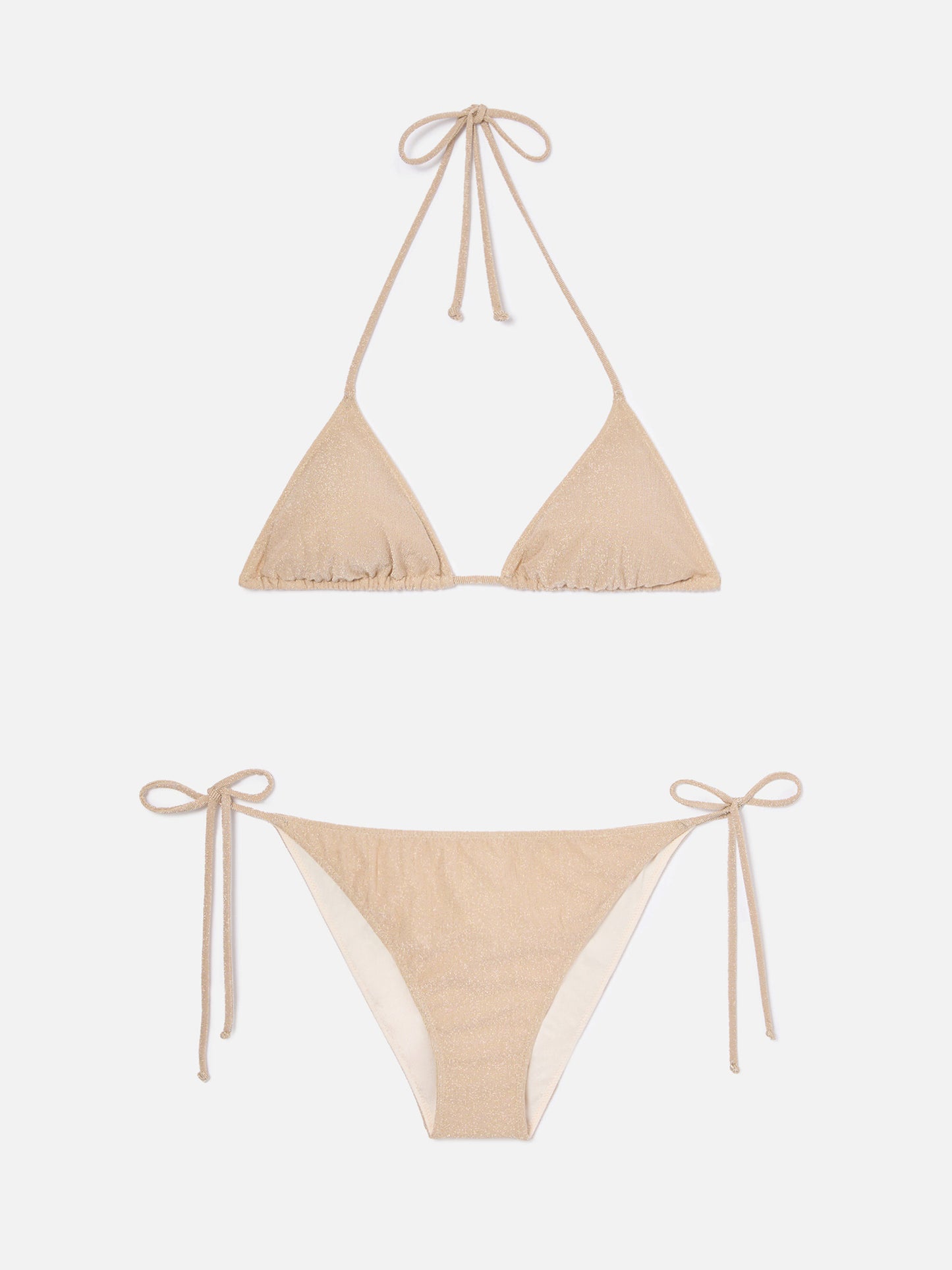 Leah Teen Triangel-Bikini aus goldenem Lurex 