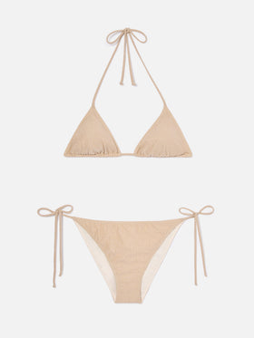 Leah Teen Triangel-Bikini aus goldenem Lurex 
