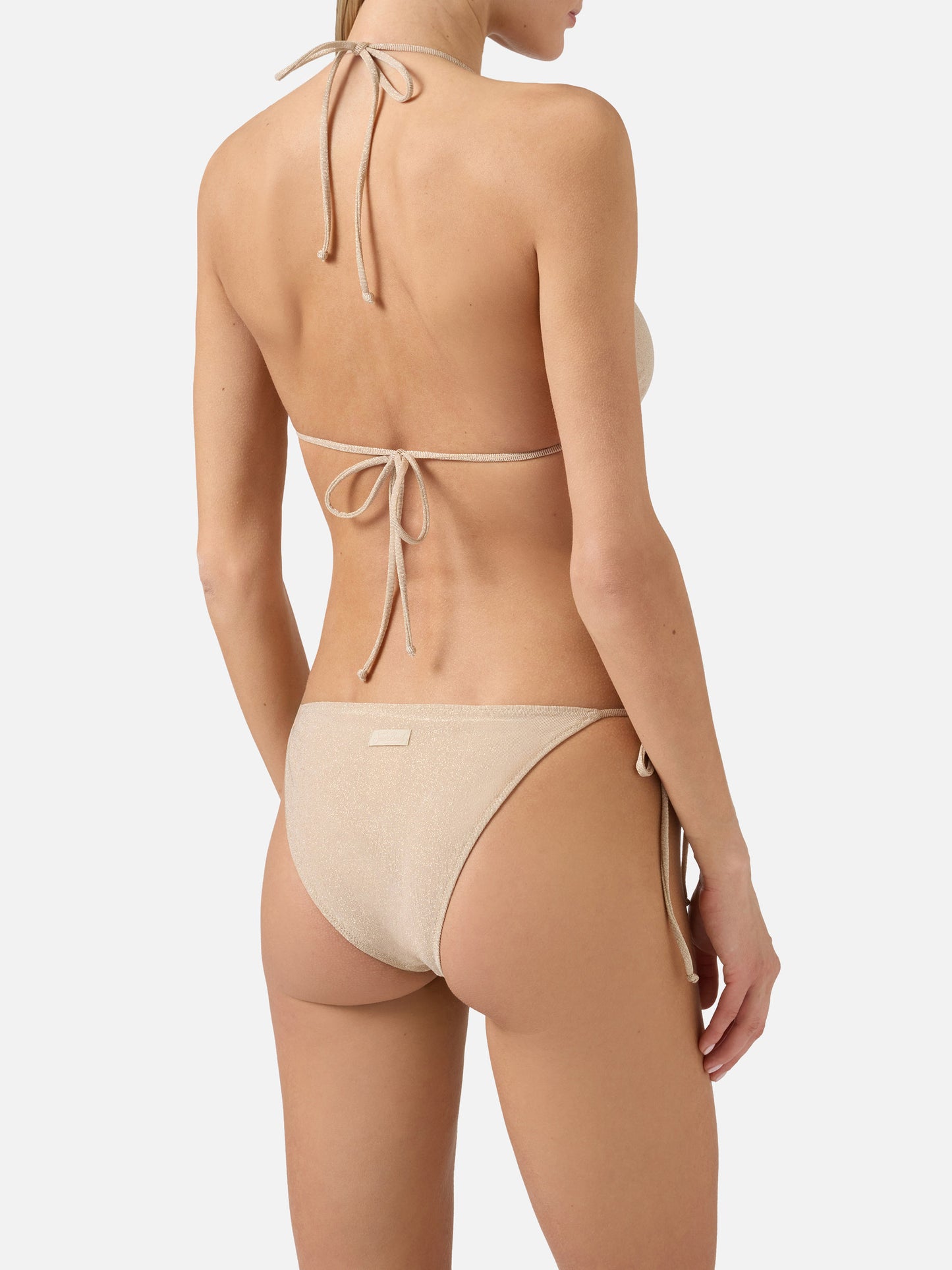Leah Teen Triangel-Bikini aus goldenem Lurex 