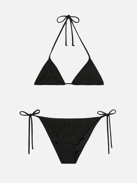 Leah Teen black lurex triangle bikini