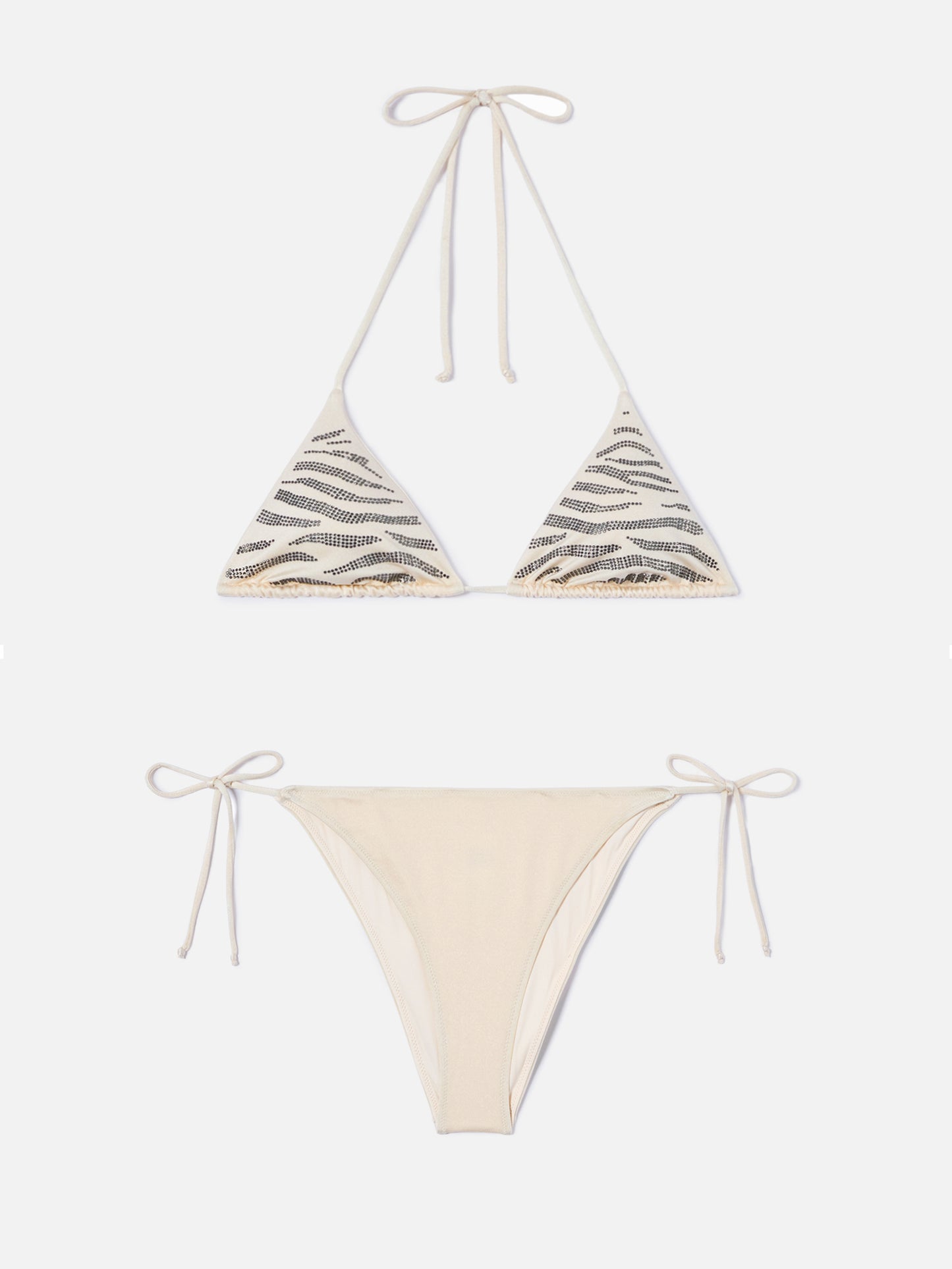Bikini Leah Teen à finition brillante avec strass zèbre 