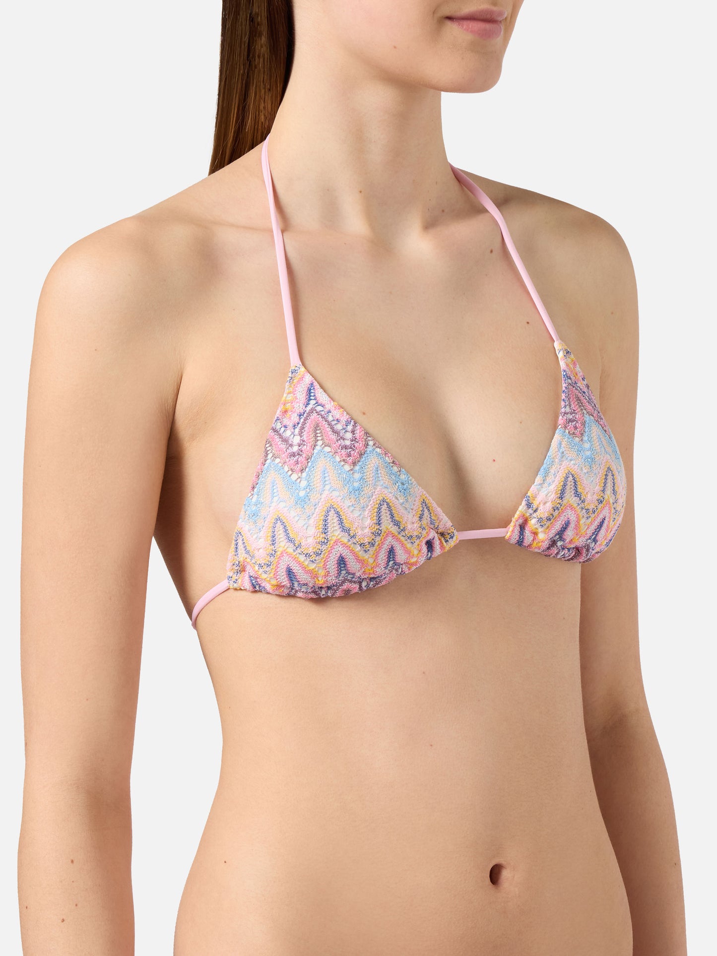Leah Teen multicolor raschel bikini in shades of pink