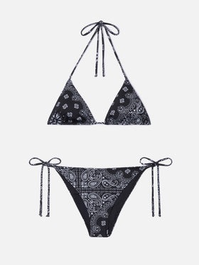 Bikini Leah Teen à imprimé bandana noir 