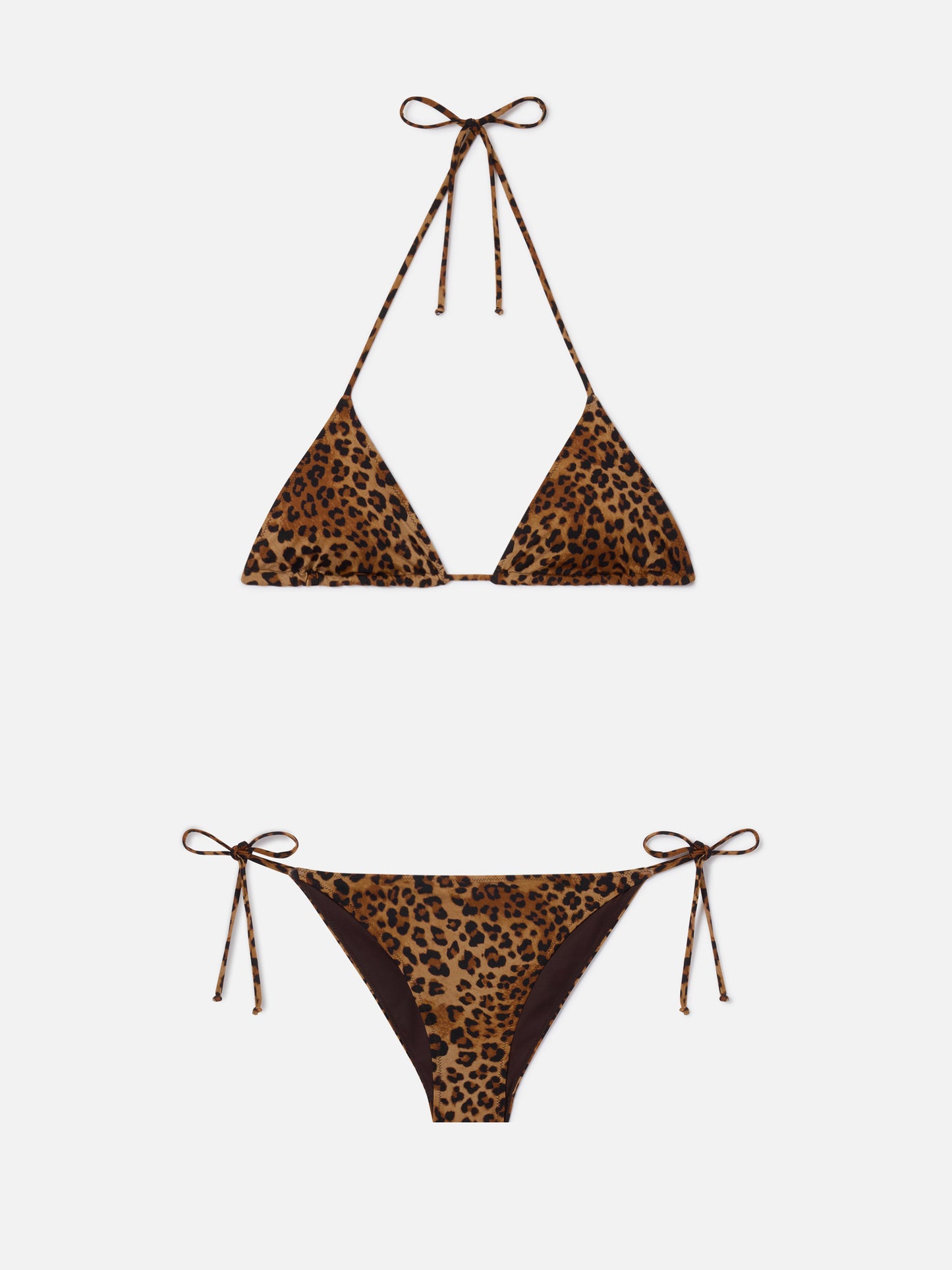 Leah Virgo triangle bikini with leopard print