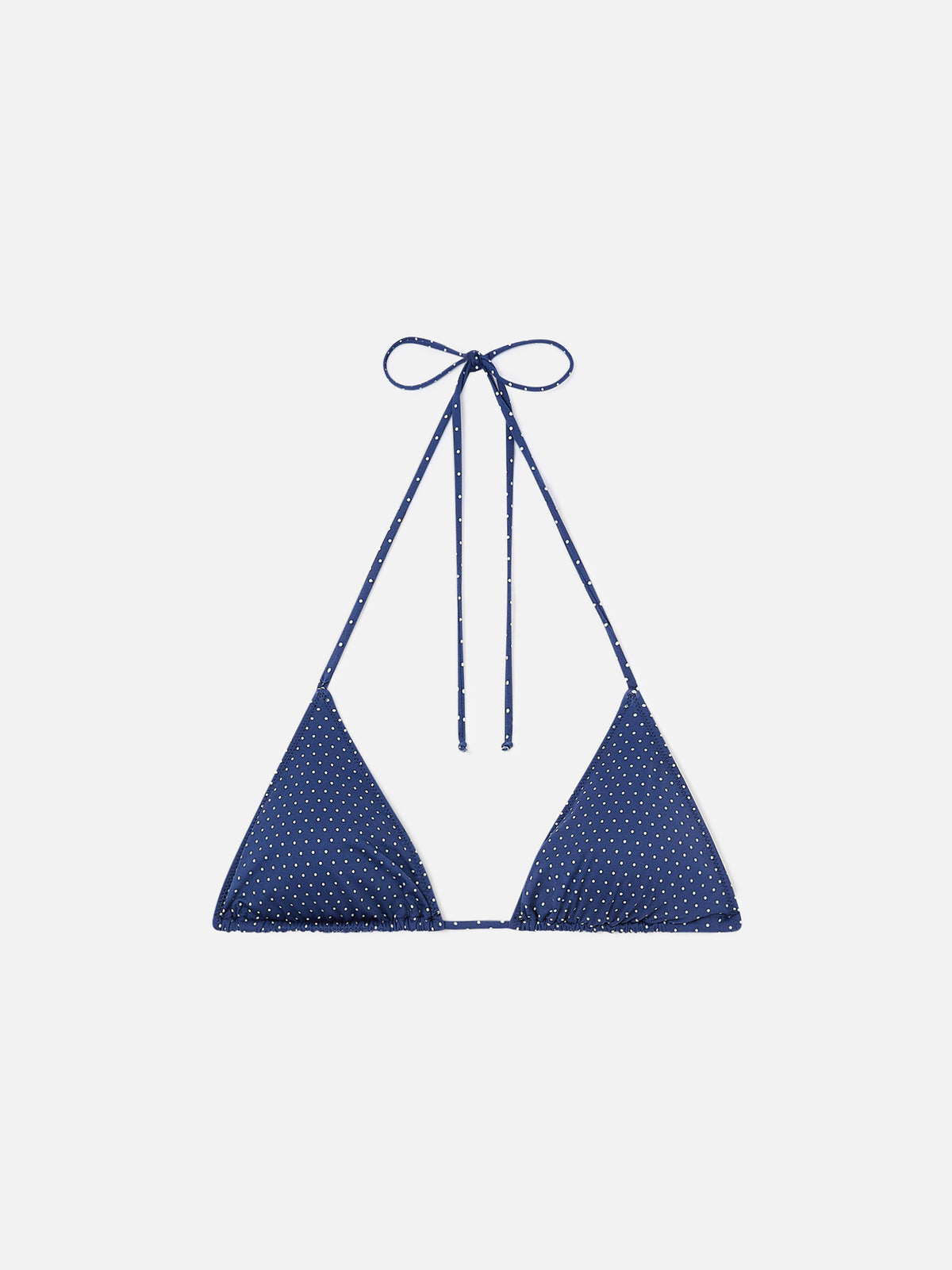 Leah triangle bikini top with micro polka dots print