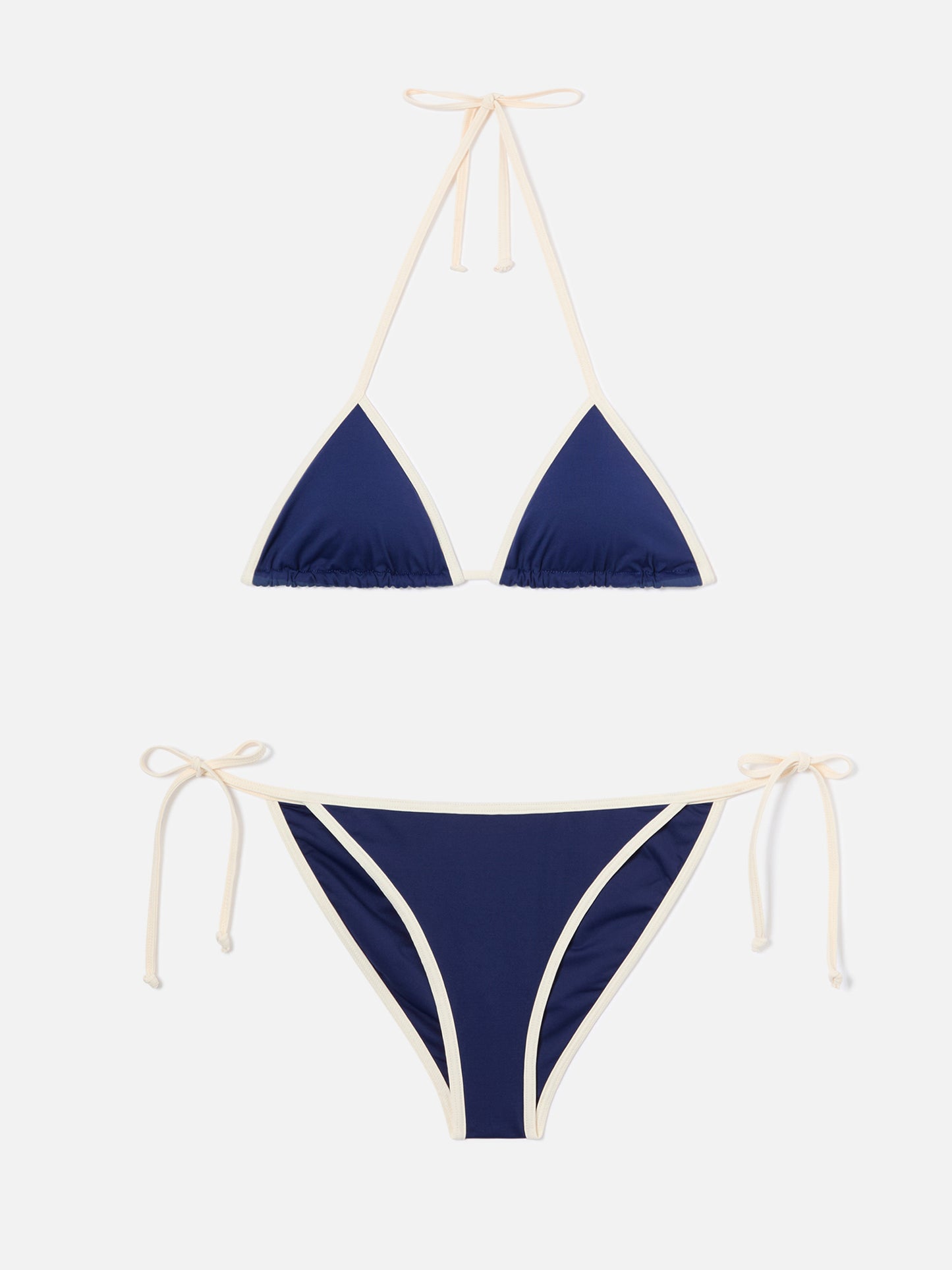 Leah Virgo String blue contrast trim bikini